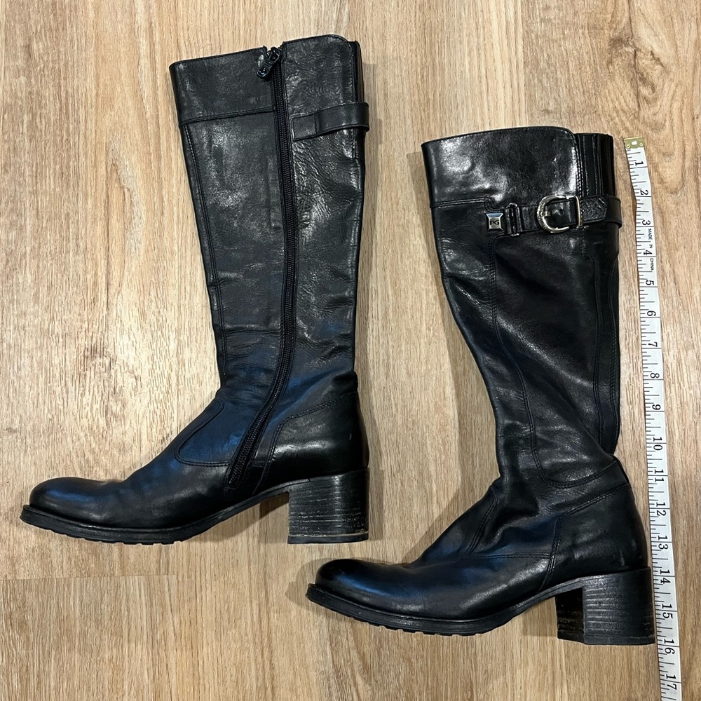 Nero Giardini Black Leather Knee-High Boots